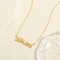 Elegant Letter Heart Shape Copper Plating Inlay Zircon 18k Gold Plated Pendant Necklace sku image 1