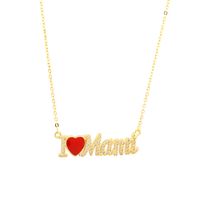 Elegant Letter Heart Shape Copper Plating Inlay Zircon 18k Gold Plated Pendant Necklace main image 2