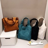 Women's All Seasons Corduroy Solid Color Streetwear Square Magnetic Buckle Shoulder Bag main image 1