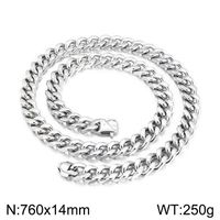 Simple Style Solid Color Stainless Steel Men's Necklace sku image 1