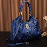 Women's All Seasons Pu Leather Solid Color Elegant Square Lock Clasp Handbag Ruched Bag sku image 5