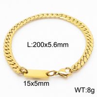 Stainless Steel 18K Gold Plated Simple Style Geometric Bracelets Necklace sku image 2