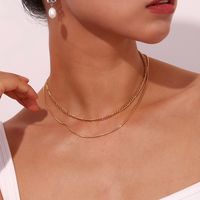 Basic Simple Style Classic Style Solid Color Stainless Steel Plating 18k Gold Plated Women's Necklace main image 2