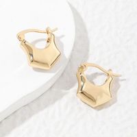 1 Pair Simple Style Solid Color Polishing Plating Copper 18k Gold Plated Silver Plated Earrings main image 4