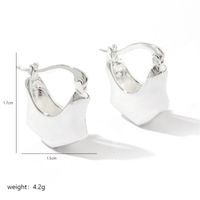 1 Pair Simple Style Solid Color Polishing Plating Copper 18k Gold Plated Silver Plated Earrings sku image 2