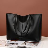 Women's All Seasons Pu Leather Solid Color Streetwear Square Zipper Tote Bag main image 3