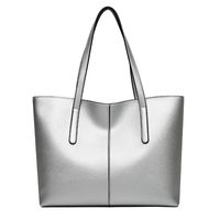 Women's All Seasons Pu Leather Solid Color Streetwear Square Zipper Tote Bag sku image 1