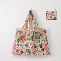 Cute Pastoral Flower Polyester Composite Needle Punched Cotton Shopping Bags main image 5