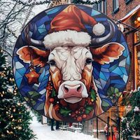 Christmas Cartoon Style Retro Christmas Hat Cattle Arylic Indoor Outdoor Party Hanging Ornaments main image 1