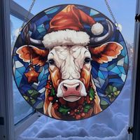 Christmas Cartoon Style Retro Christmas Hat Cattle Arylic Indoor Outdoor Party Hanging Ornaments main image 4