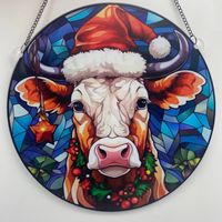 Christmas Cartoon Style Retro Christmas Hat Cattle Arylic Indoor Outdoor Party Hanging Ornaments sku image 1