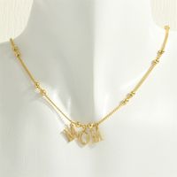 Simple Style Sun Letter Freshwater Pearl Glass Copper Beaded Plating 18k Gold Plated Women's Layered Necklaces sku image 1