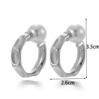 1 Paar Französische Art Einfacher Stil Koreanische Art Geometrisch Runden Perle Überzug Rostfreier Stahl 18 Karat Vergoldet Ohrringe main image 2