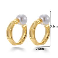 1 Paar Französische Art Einfacher Stil Koreanische Art Geometrisch Runden Perle Überzug Rostfreier Stahl 18 Karat Vergoldet Ohrringe main image 9