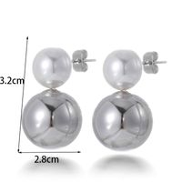 1 Paar Französische Art Einfacher Stil Koreanische Art Geometrisch Runden Perle Überzug Rostfreier Stahl 18 Karat Vergoldet Ohrringe sku image 6