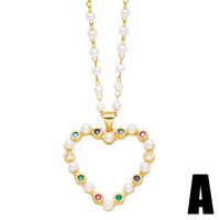 Elegant Simple Style Heart Shape Mermaid Copper Plating Inlay Zircon 18k Gold Plated Pendant Necklace main image 4