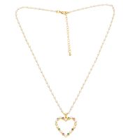 Elegant Simple Style Heart Shape Mermaid Copper Plating Inlay Zircon 18k Gold Plated Pendant Necklace main image 2