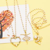 Elegant Simple Style Heart Shape Mermaid Copper Plating Inlay Zircon 18k Gold Plated Pendant Necklace main image 5