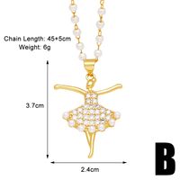 Elegant Simple Style Heart Shape Mermaid Copper Plating Inlay Zircon 18k Gold Plated Pendant Necklace sku image 2
