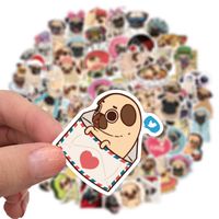 100 Pieces Cartoon Animal Pug Graffiti Stickers Special Decoration Computer Luggage Waterproof main image 5