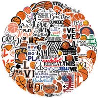 50 Pieces Basketball Sports Stickers Personalized Decorative Luggage Notebook main image 3