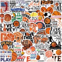 50 Pieces Basketball Sports Stickers Personalized Decorative Luggage Notebook main image 6
