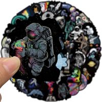 50 Cartoon Black Edge Outer Space Astronauts Graffiti Stickers Decorative Luggage Water Cup Guitar main image 5