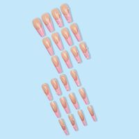 Mignon À La Française Sucré Couleur Unie Plastique Ongles Correctifs 1 Pièce main image 5