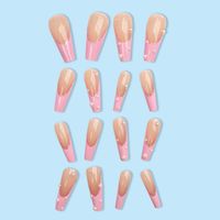 Cute French Style Sweet Solid Color Plastic Nail Patches 1 Piece main image 2
