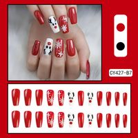 Cute French Style Sweet Cartoon Starry Sky Flower Plastic Nail Patches 1 Piece sku image 42