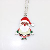 Cute Christmas Tree Sock Snowman Alloy Christmas Women's Pendant Necklace main image 4
