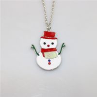 Cute Christmas Tree Sock Snowman Alloy Christmas Women's Pendant Necklace sku image 2