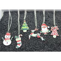 Cute Christmas Tree Sock Snowman Alloy Christmas Women's Pendant Necklace main image 3