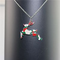 Cute Christmas Tree Sock Snowman Alloy Christmas Women's Pendant Necklace main image 2