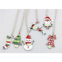 Cute Christmas Tree Sock Snowman Alloy Christmas Women's Pendant Necklace main image 1