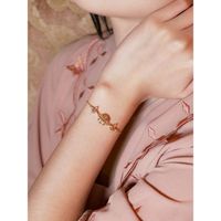 Chinoiserie Flower Copper Plating Inlay Zircon Bracelets main image 4