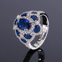 Vintage Style Color Block Artificial Crystal Irregular Women's Open Rings main image 5