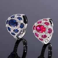 Vintage Style Color Block Artificial Crystal Irregular Women's Open Rings main image 1