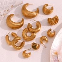 1 Pair Simple Style Classic Style Solid Color Plating Stainless Steel 18k Gold Plated Ear Cuffs main image 3