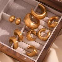 1 Pair Simple Style Classic Style Solid Color Plating Stainless Steel 18k Gold Plated Ear Cuffs main image 4