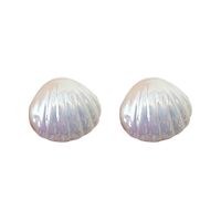 Wholesale Jewelry Simple Style Shell Imitation Pearl Alloy Resin Ear Studs main image 5