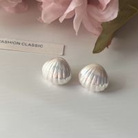 Wholesale Jewelry Simple Style Shell Imitation Pearl Alloy Resin Ear Studs sku image 1