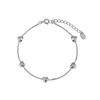 Simple Style Heart Shape Sterling Silver Polishing Bracelets sku image 1