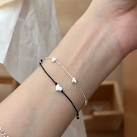 Simple Style Heart Shape Sterling Silver Polishing Bracelets main image 4