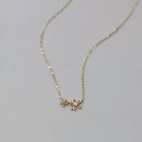 Vintage Style Flower Sterling Silver Plating 14k Gold Plated Pendant Necklace main image 5