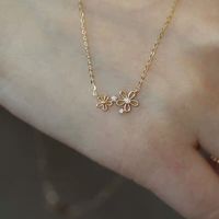 Vintage Style Flower Sterling Silver Plating 14k Gold Plated Pendant Necklace main image 3