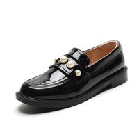 Women's British Style Solid Color Round Toe Loafers main image 6