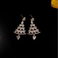 1 Pair Cute Christmas Tree Alloy Drop Earrings sku image 3