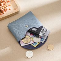 Women's Solid Color Leather Buckle Coin Purses sku image 3