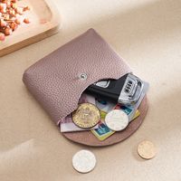 Women's Solid Color Leather Buckle Coin Purses sku image 6